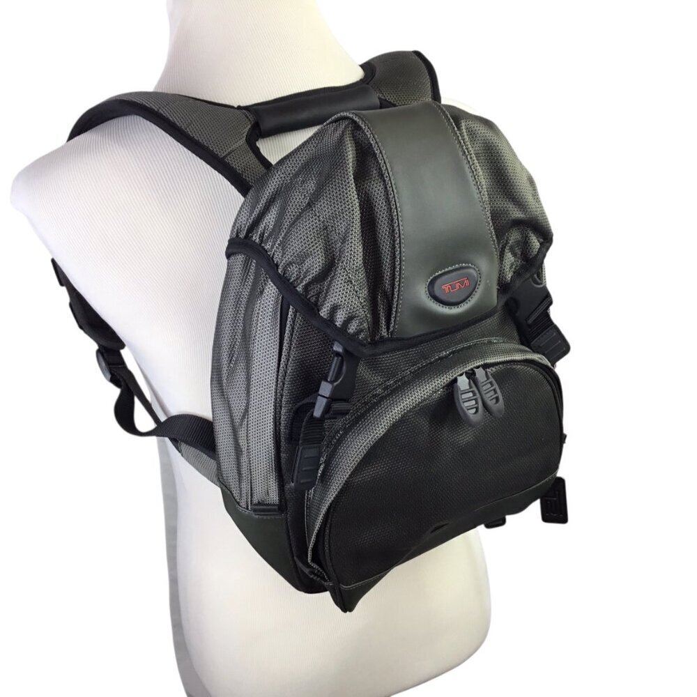 Tumi T2 Backpack Laptop Travel Bag Tech Ballistic Daypack Gunmetal Gray Padded